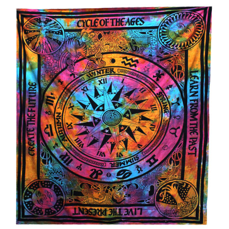 Dvojlôžková Bavlnená Prikrývka na Posteľ - Kruh Času