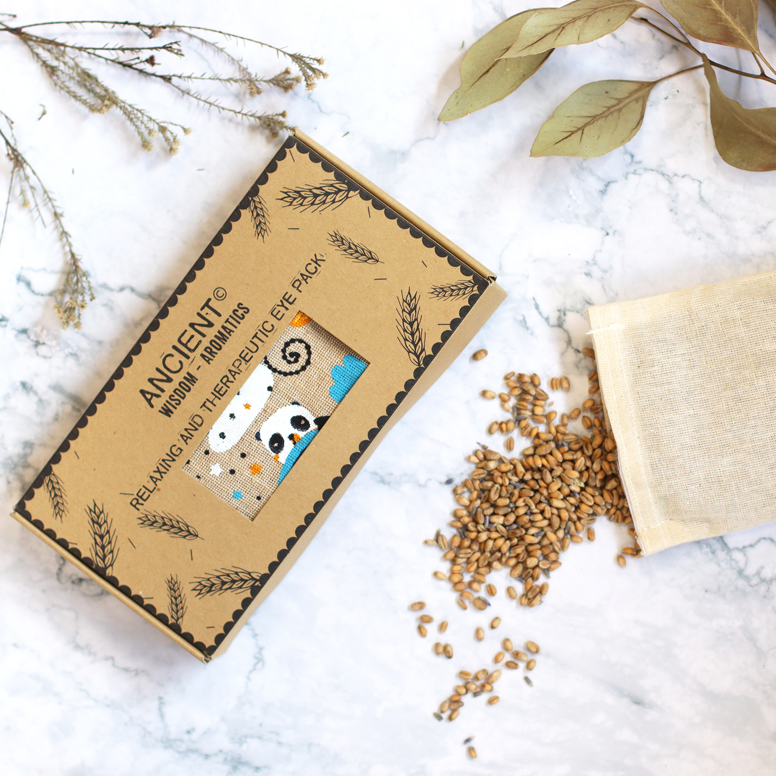 Levanduľovo-Pšeničný Terapeutický Vankúšik na Oči - Spiaca Panda