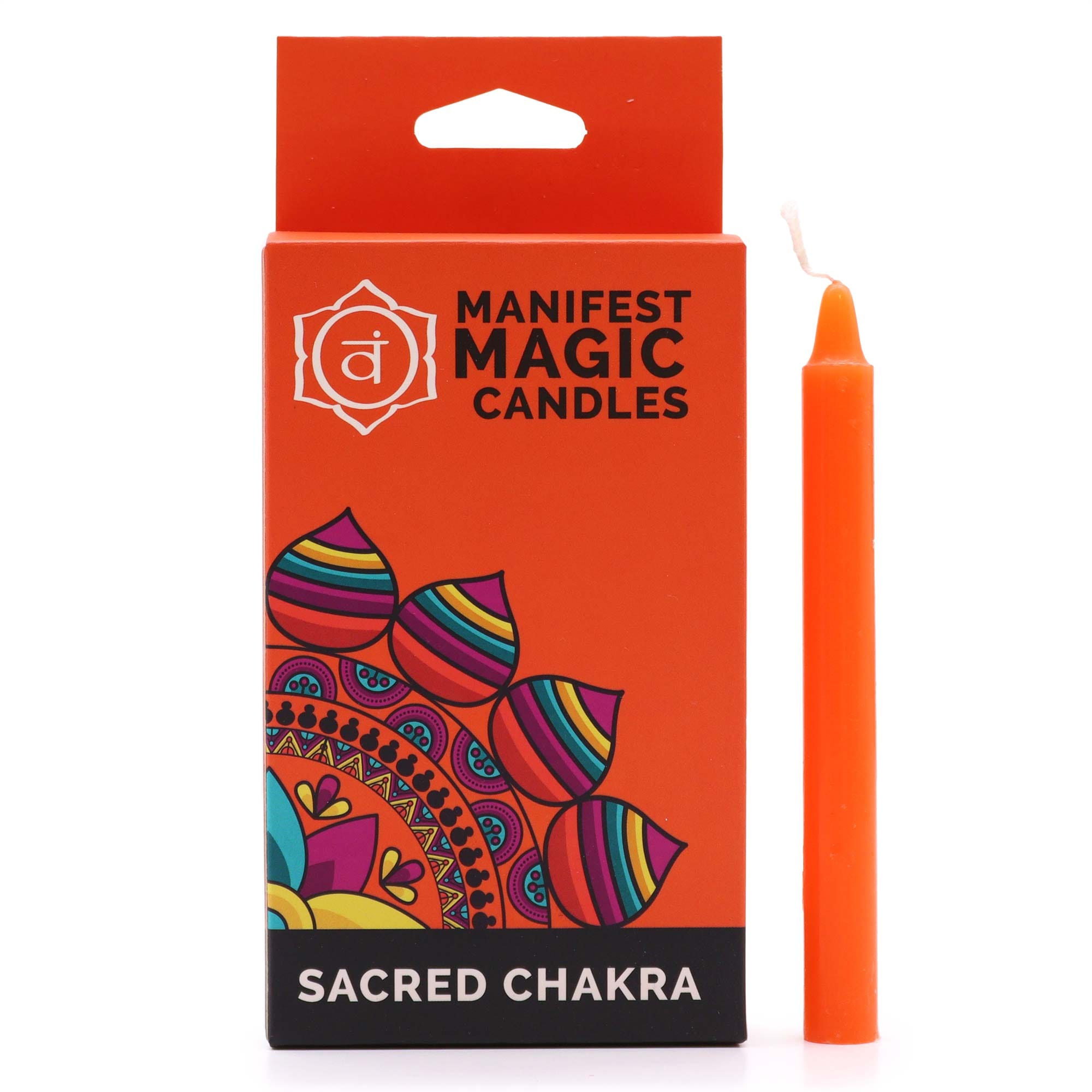 230027 Oranžové magické sviečky – Sakrálna čakra, balenie 12 ks