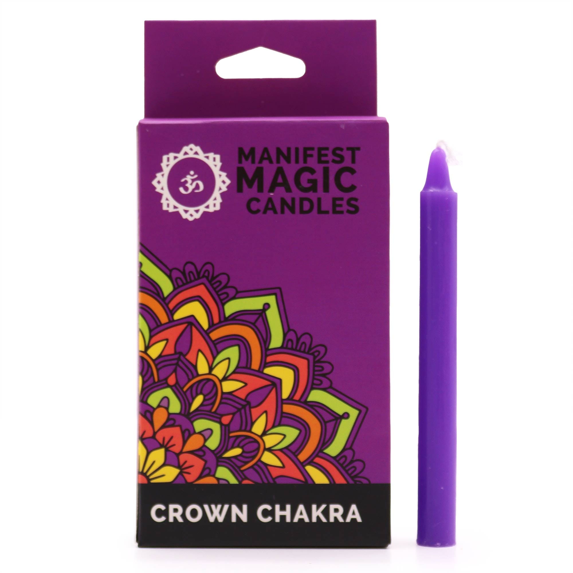 230037 Ezoterické magické sviečky fialové 12 ks – Korunná čakra