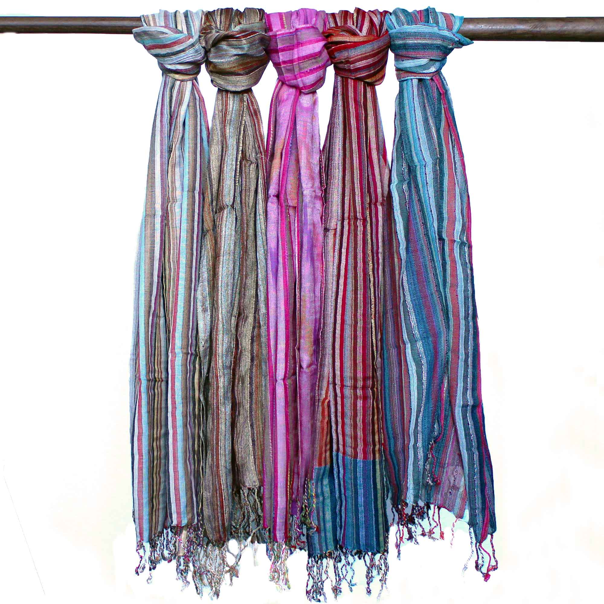 231934 Indické boho šatky 50×180 cm – odtiene modrej