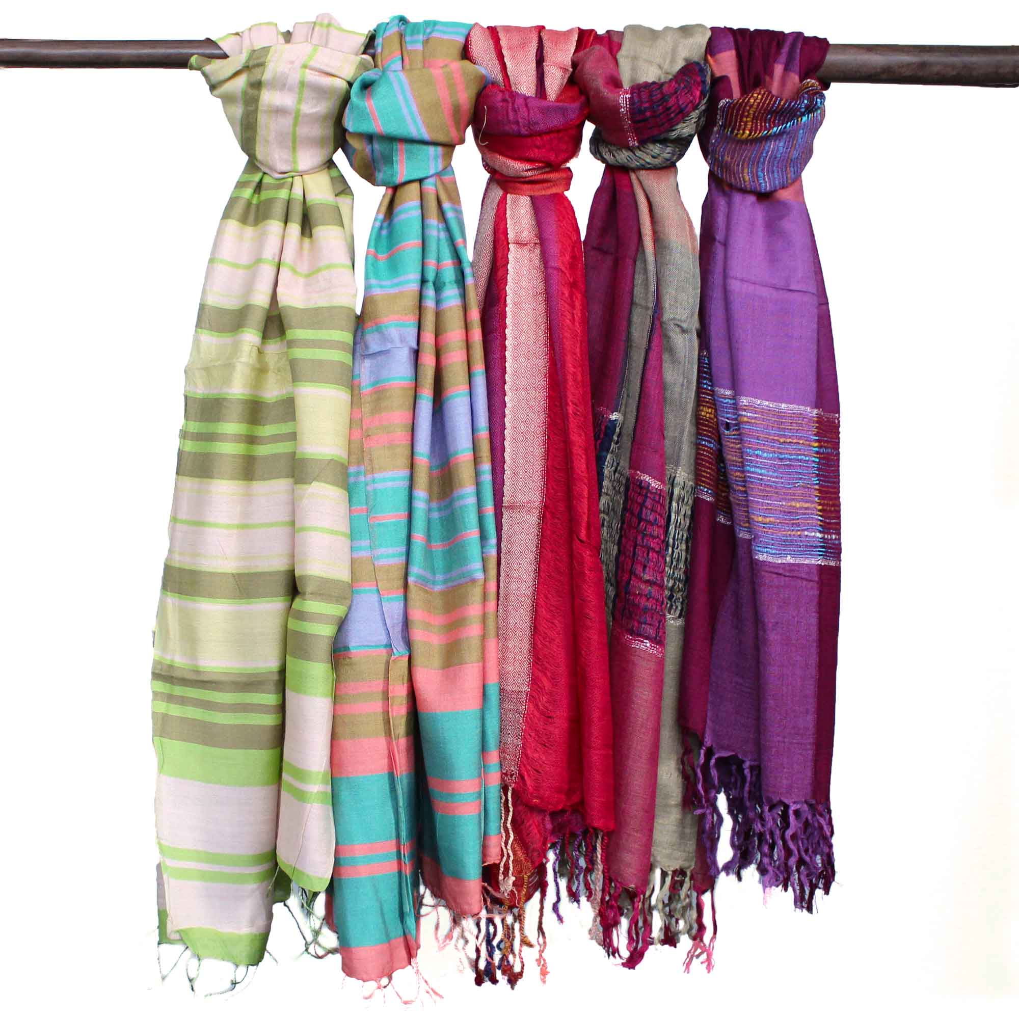 231944 Veľké indické boho šatky 75×180 cm – fialové odtiene