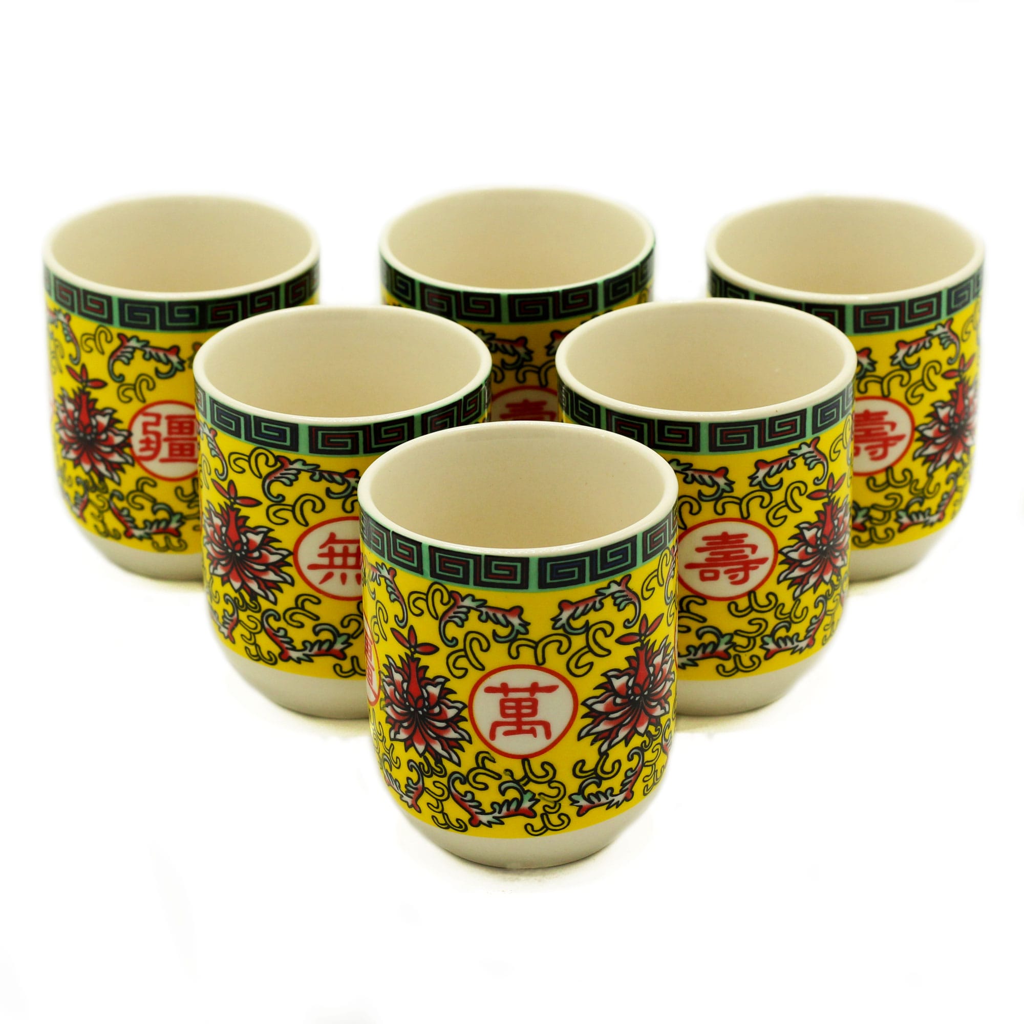 236269 Keramické šálky k čajníku 190 ml – orientálny dizajn (súprava 6 ks)