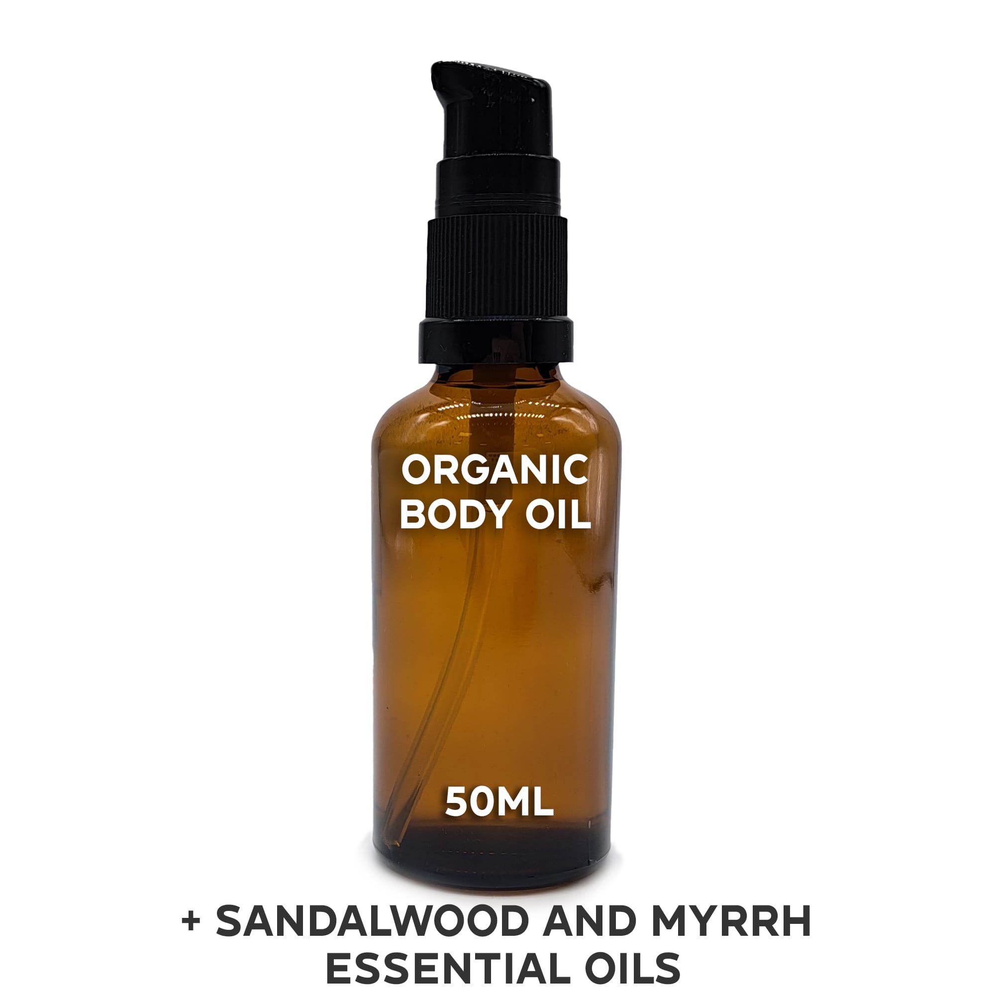 242772 Organický telový olej 50 ml – santalové drevo a myrha (bez etikety)