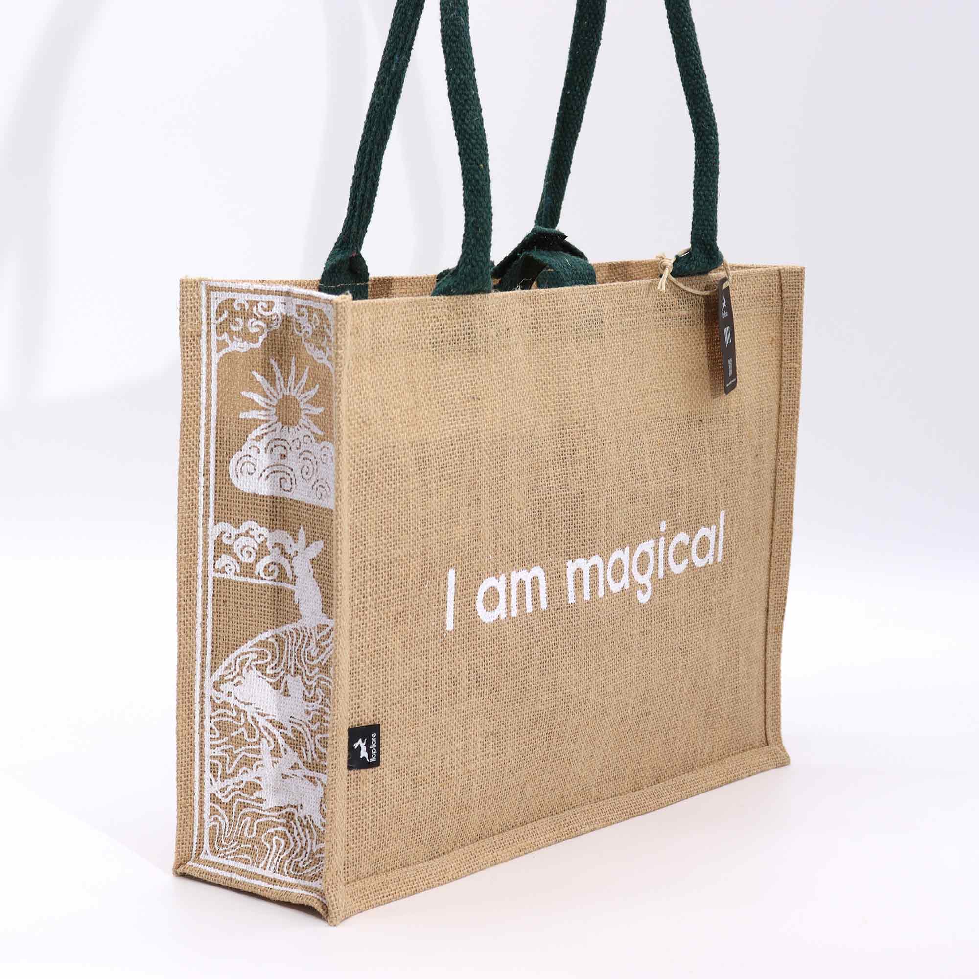 247607 Hop Hare jutová taška „I Am Magical“ – predná strana