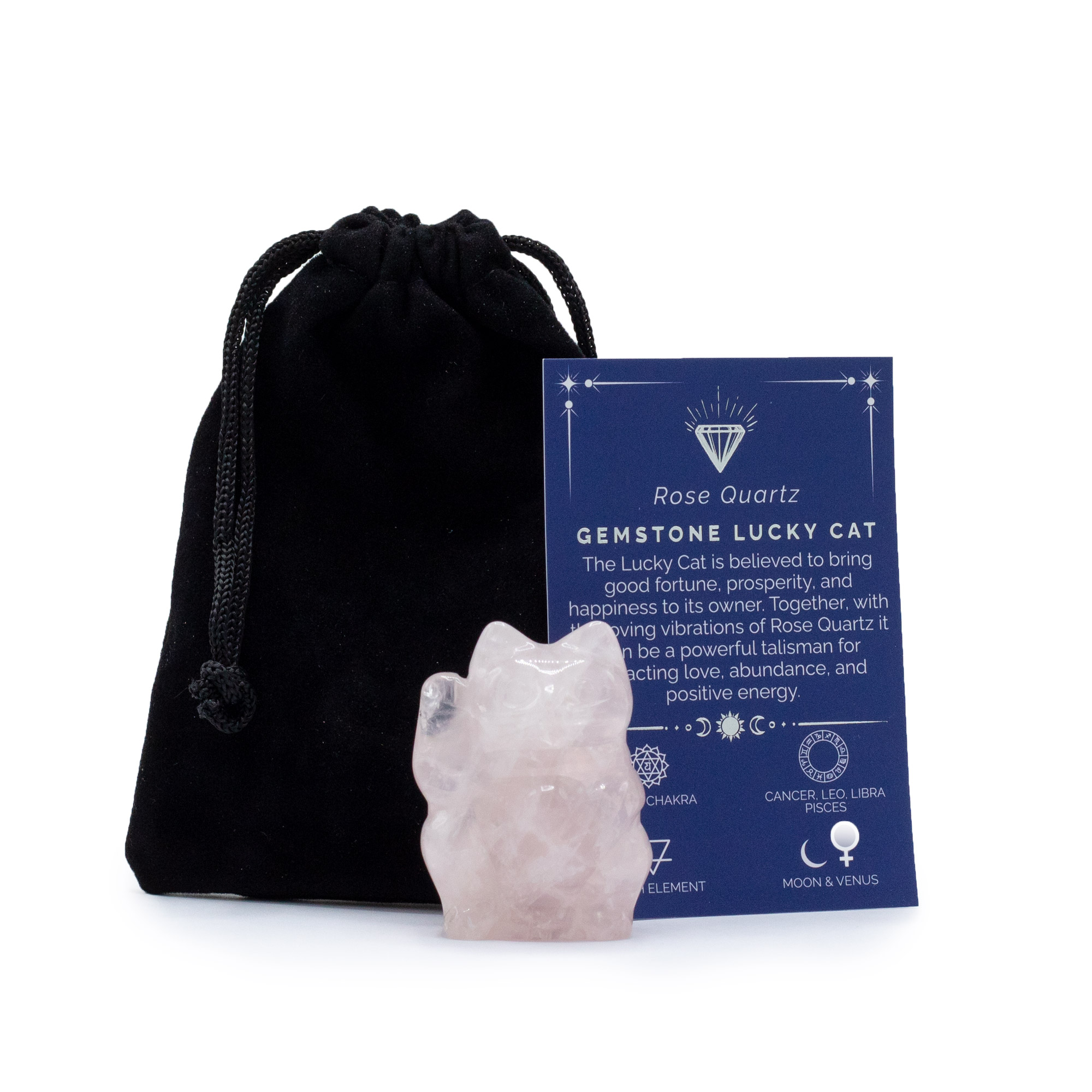 Drahokam Mávajúca Mačka pre Šťastie - Ruženín 50x35x25mm