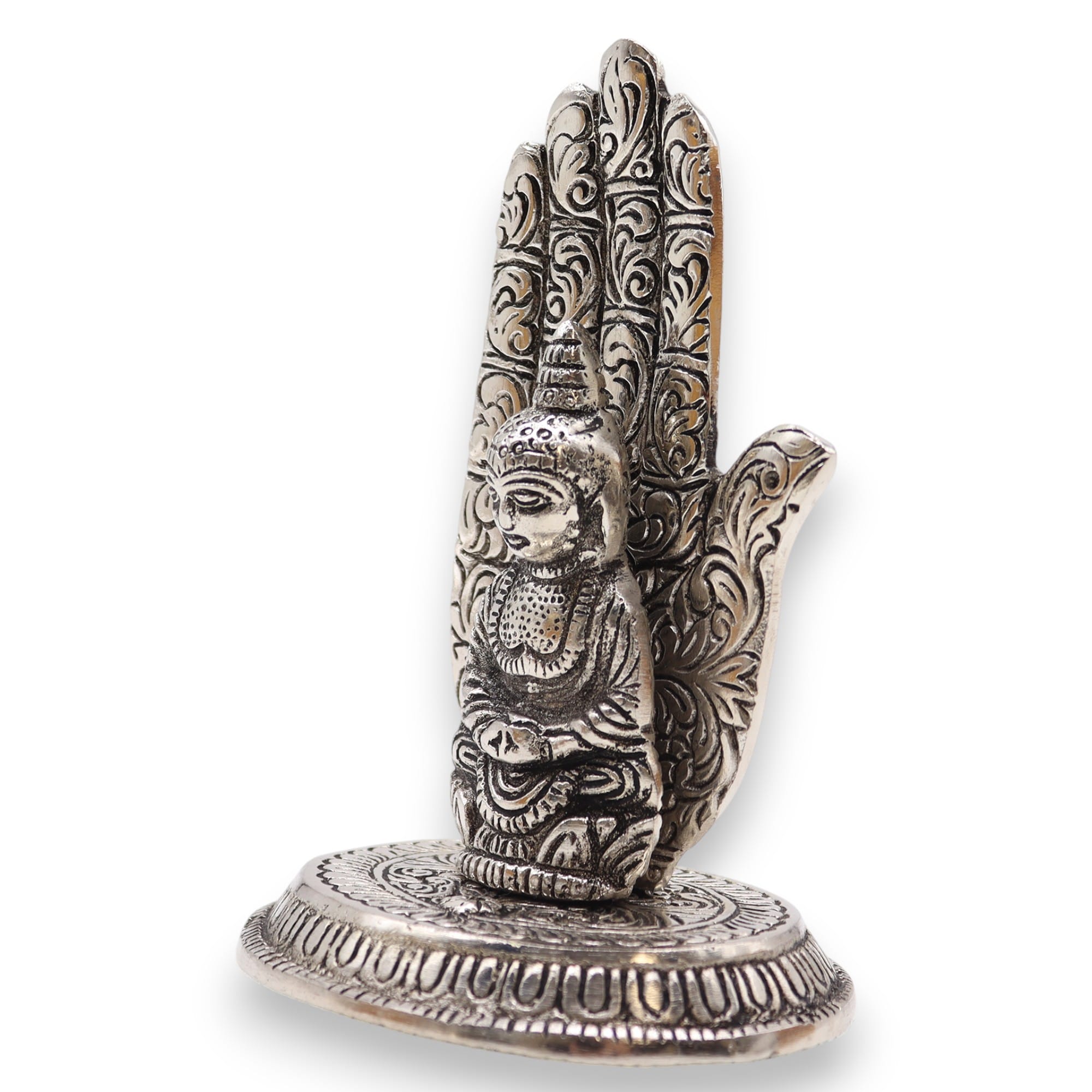 254418 Stojan na vonné tyčinky Budha ruka – detail motívu Budha ruka