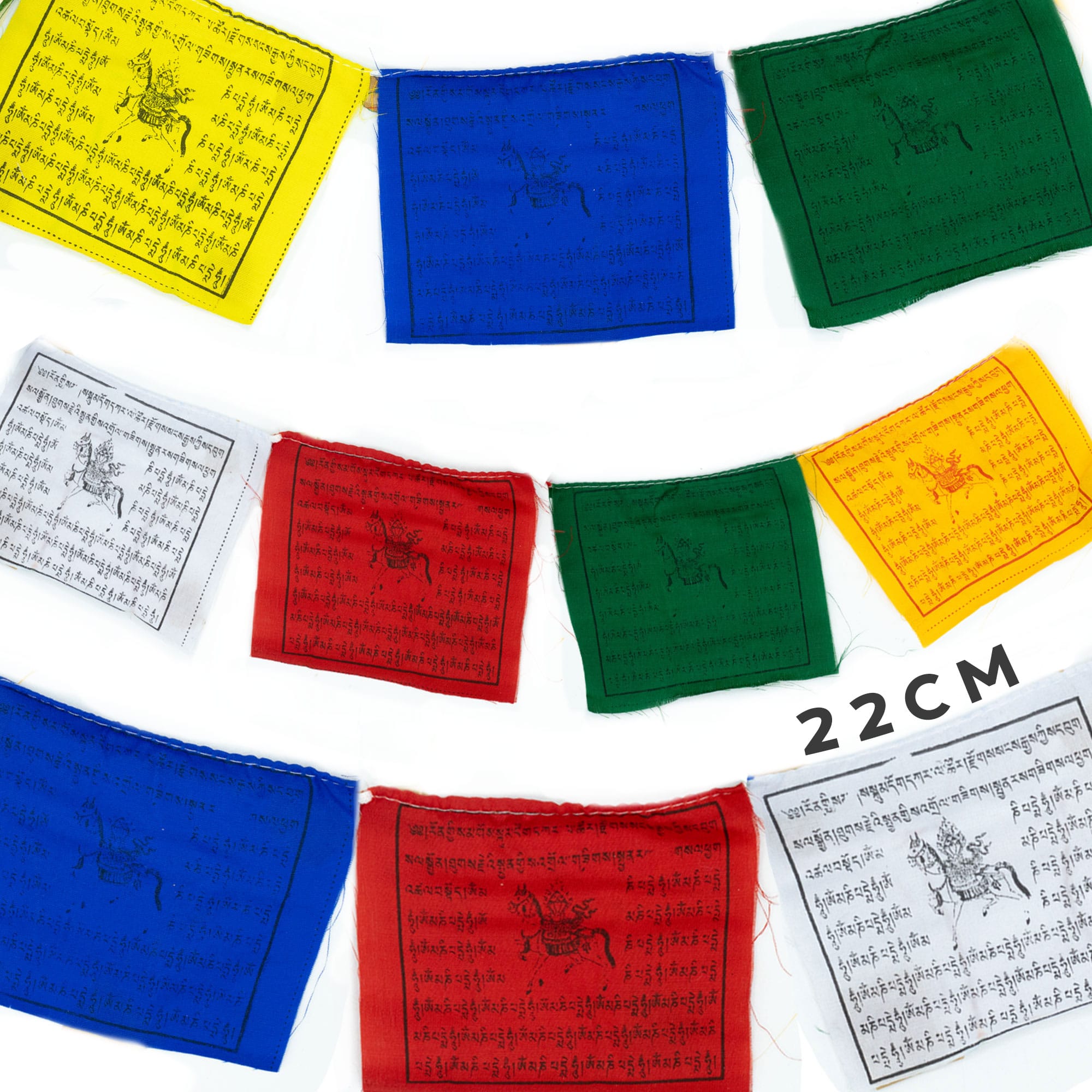 257286 Tibetské modlitebné vlajky 22 cm – veľké balenie (10 vlajok)