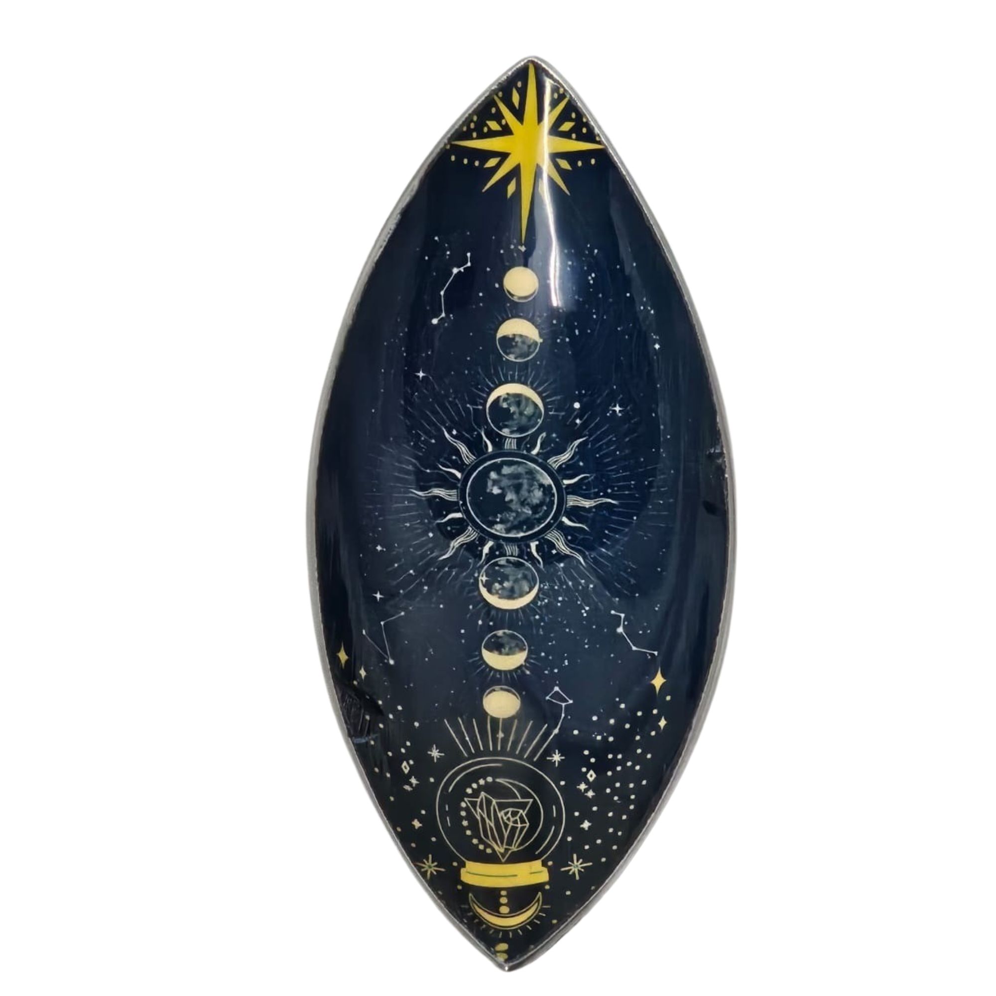 Smaltovaná Miska na Vonné Tyčinky - Hliníková - Fázy Mesiaca Zverokruhu