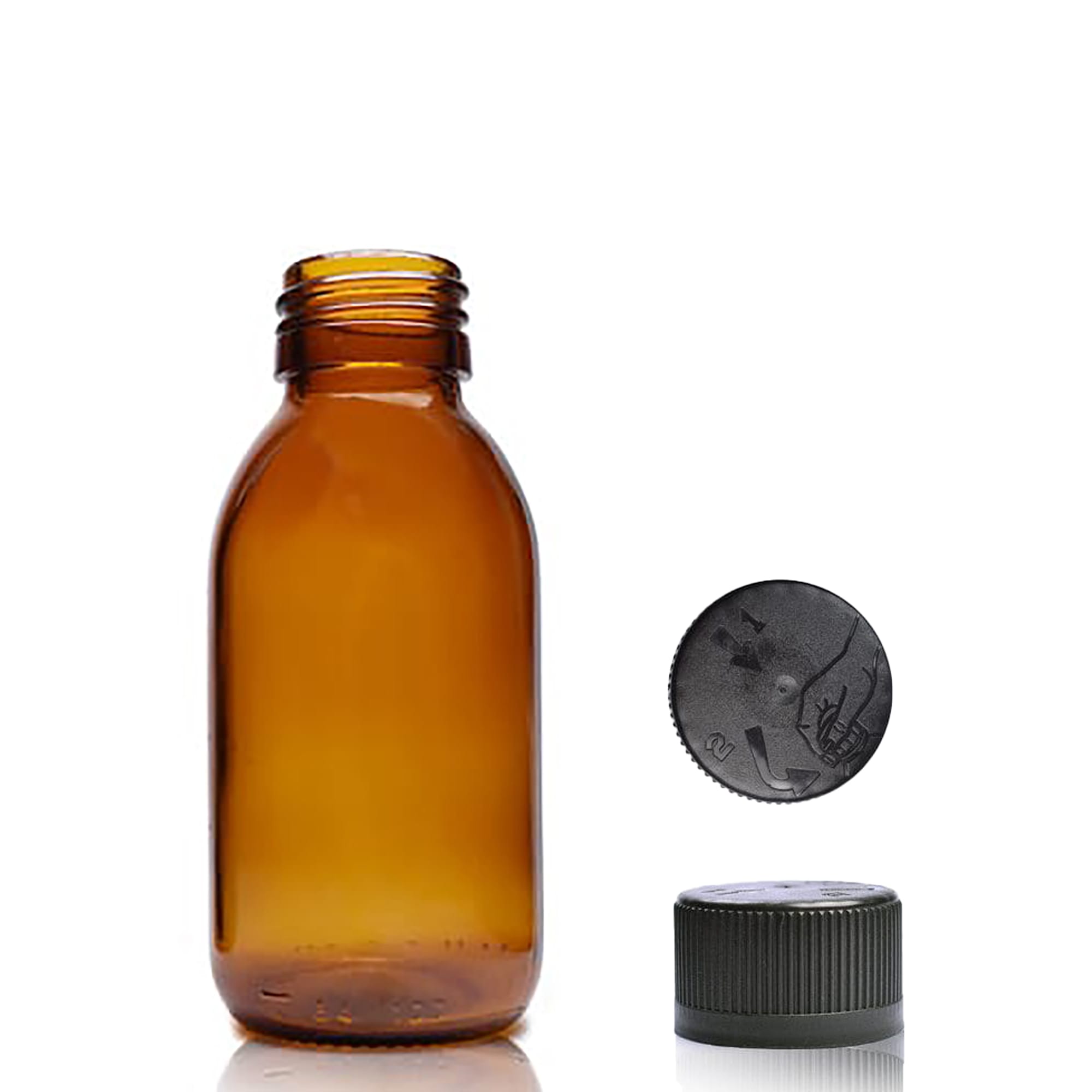 260333 100ml fľaška z jantárového skla s uzáverom (SKU: GMB-02CR)