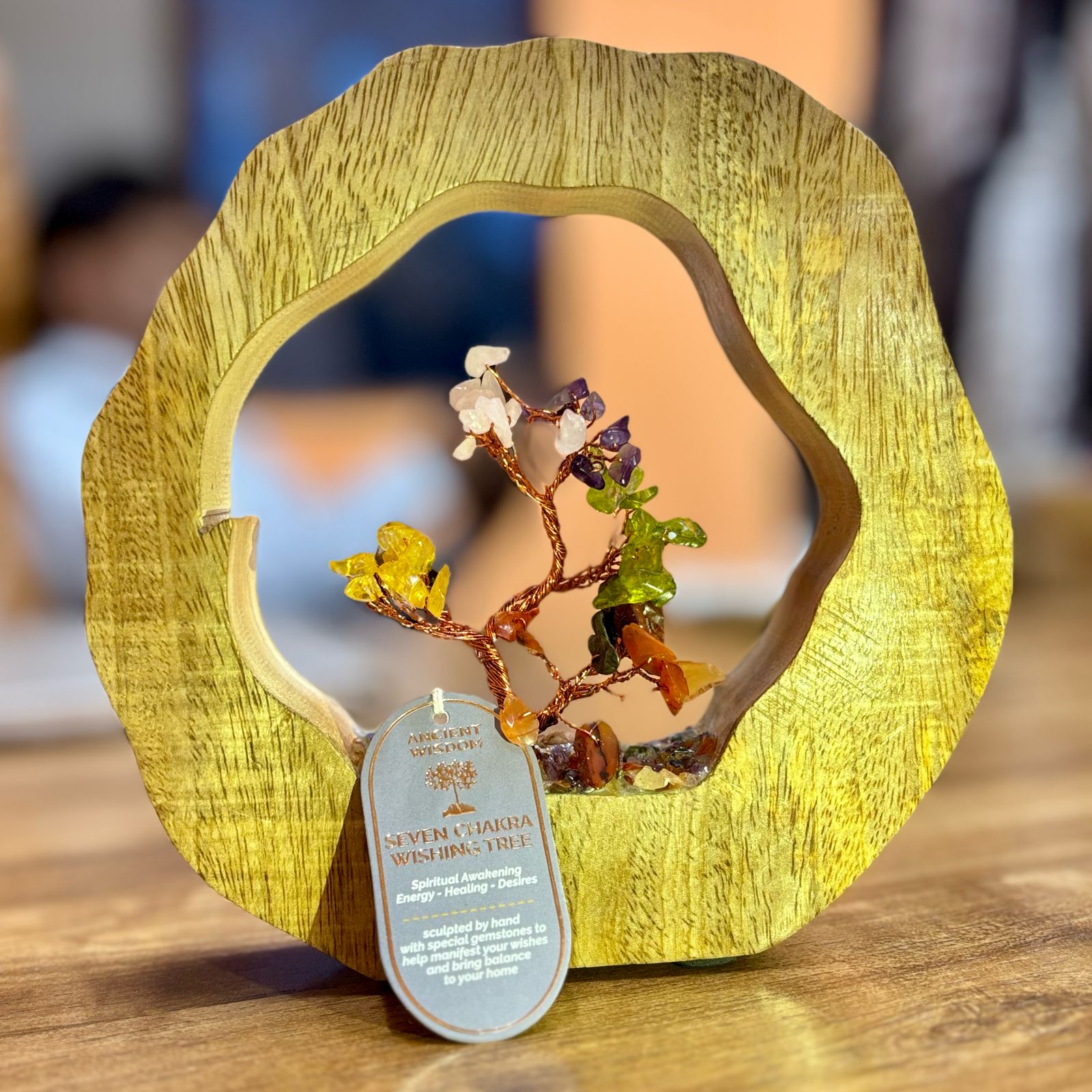 Stromček Šťastia na Mangovom Dreve - Prsteň - Sedem Čakier - 60 Kamienkov