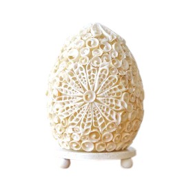 Boho Morská Mušľová Lampa - Vzorovaná Oválna - 15cm