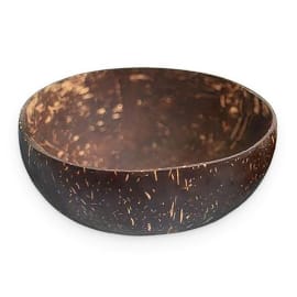 266100 Leštená kokosová miska 10×14 cm – pohľad zhora