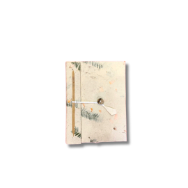 Malý Zápisník z Lokta Papiera so Zmiešaným Kvetinovým Motívom  (12x8cm) 40 Listov