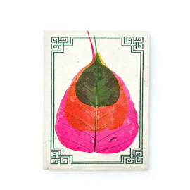 Stredný Zápisník z Lokta Papiera s Listom Bodhi (15 × 12 cm) – 45 listov (mix variantov)